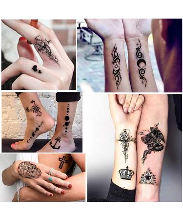 Yazhiji Temporary Tattoos - 32 Sheets of Body & Tiny Black Stickers for Men & Women - Buy Online on GoSupps.com