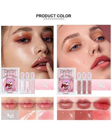 3Packs Lip Oil and Lip Gloss Set Lip Oil Hydrating Non-sticky Lip Glow Oil Tinted Clear Lip Plumper Moisturizing Lipgloss Set Gift For Women and Teenage Girl (06) - Buy Online on GoSupps.com