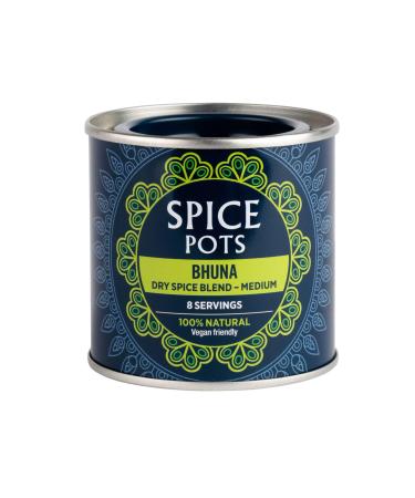 Spice Pots - Bhuna Powder - 100% Natural Ingredients - Gluten Free & Vegan Curry Powder - Dry Spice Blend (Medium Heat) - 40g Pot (8 Servings) Bhuna 40.00 g (Pack of 1) - Buy Online on GoSupps.com