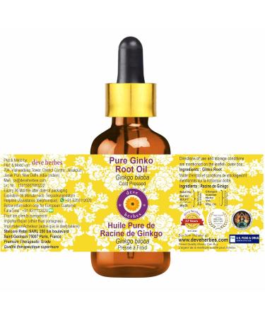 d ve herbes Pure Ginko Root Oil (Ginkgo biloba) with Glass Dropper Cold Pressed 5ml, (0.16oz) - Buy Online on GoSupps.com