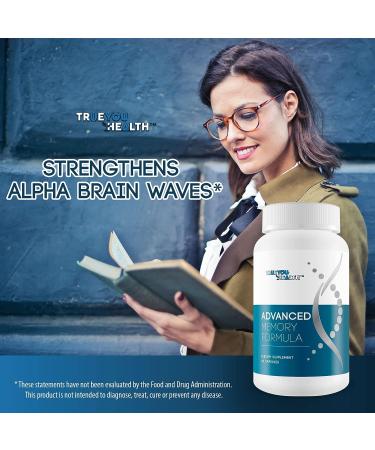 Premium Advanced Memory Formula Supplement for Brain - 60 Count Pills with Ginkgo Biloba & L-Glutamine - Buy Online on GoSupps.com