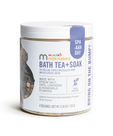 Munchkin Milkmakers Prenatal Bath Tea + Soak To Relax Muscles & Soothe Itchy Skin, Made With Epsom Salt, Oats, Lavender & Chamomile Flowers, Full Body or Foot Bath, 4.0 Count Bath Soak