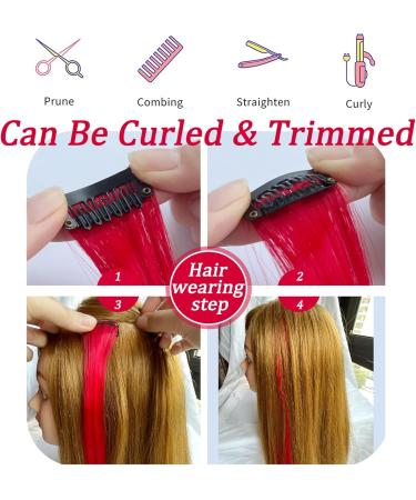 FYHTSD Red&Orange&Yellow Princess Hair Accessories Wig Pieces Clip in Colored Hair Extensions for Girls Halloween Party Highlight Multiple Colors Hairpieces for Women red orange yellow - Buy Online on GoSupps.com