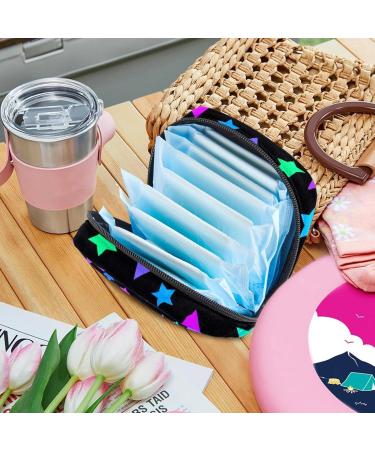 MUOOUM Colorful Stars Pattern Sanitary Napkin Storage Bag - Portable Menstrual Cup Pouch for Women & Teens - Buy Online on GoSupps.com
