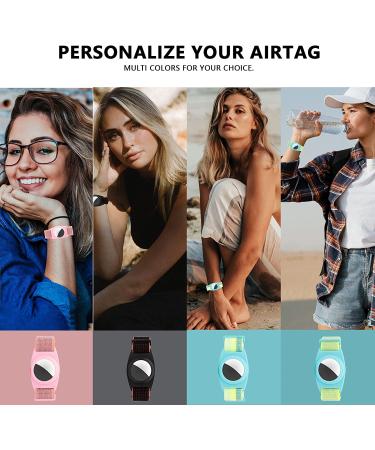 Kids Nylon Wristband for Apple AirTag - Green Yellow Bracelet Strap with TPU Case | Anti-Lost GPS Tracker Watch Band for Toddler to Elderly - Buy Online on GoSupps.com