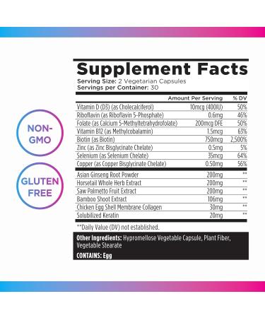 Livingood Daily Hair Skin & Nails Supplement 14-in-1 Formula with Biotin Collagen Keratin Bamboo Selenium Folate B12 Zinc and More Beauty Supplement for Women & Men Gluten Free 60 Capsules - Buy Online on GoSupps.com