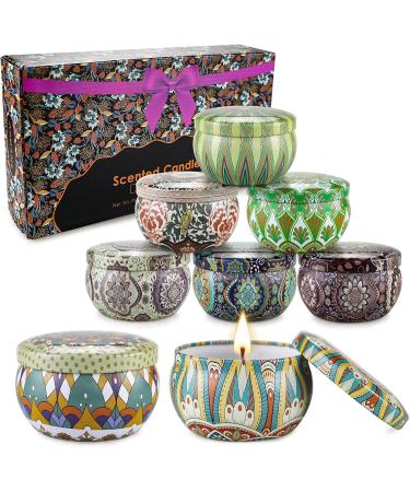 Fragrance Candles Gift Set for Women | 8x60g Nature Soy Wax Candles | Relaxing Perfume for Mom | Perfect for Mother's Day Christmas & Birthdays | 120h Burn Time - Buy Online on GoSupps.com