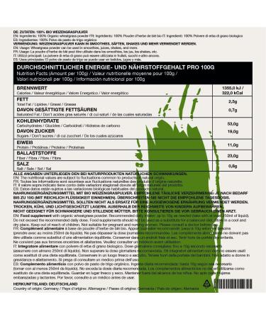 Organic Wheat Grass Powder 500g - 100% Natural & Pure Vegan - Ground Wheat Grass from Organic Cultivation - Buy Online on GoSupps.com