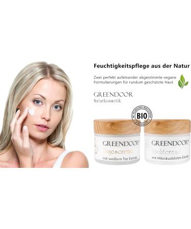  GREENDOOR GREENDOOR Natural Cosmetics Moisturizing Care Kit: Organic White Tea Day Cream + Natural Organic Hibiscus Night Cream for Fine Lines Natural Humidity Protection for the Face Gift for Women - Buy Online on GoSupps.com