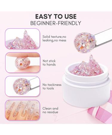 Makartt 4 in 1 Glux Gel Beau Angel Solid Nail Extension Gel Non-Sticky Builder Gel 15ml UV Nail Glue for Acrylic Nails Soft Gel Nails 3D Carving Hard Gel for Nail Art - Buy Online on GoSupps.com