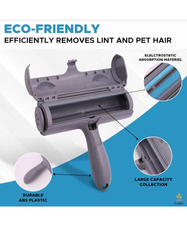 EcoNour Pet Hair Remover Roller | Cat & Dog Hair Remover | Resuable Pet Hair Remover Brush | Self Clean Lint Roller for Pet Hair | Pet Hair and Fur Remover Tool | Dog & Cat Hair Remover Couch Carpet - Buy Online on GoSupps.com