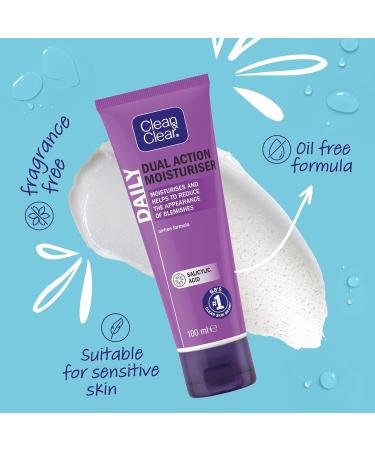 Clean & Clear Dual Action Moisturiser 100ml - Hydrating Face Moisturizer - Buy Online on GoSupps.com