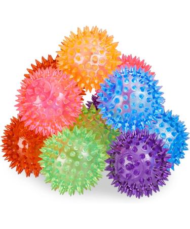 Relaxdays 10024328 LED Hedgehog Ball Set of 12 | Luminous Bouncy & Flashing Spiked Balls - 6.5 cm | International Shipping Available - Buy Online on GoSupps.com