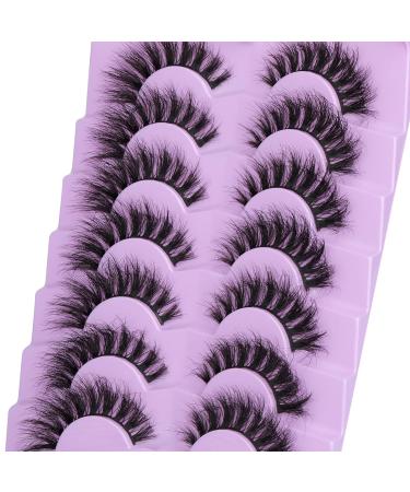 7 Pairs FANXITON 5D Natural Faux Mink Fluffy Cat Eye False Eyelashes - Wispy Curly Extensions - C-18MM-10 - Buy Online on GoSupps.com