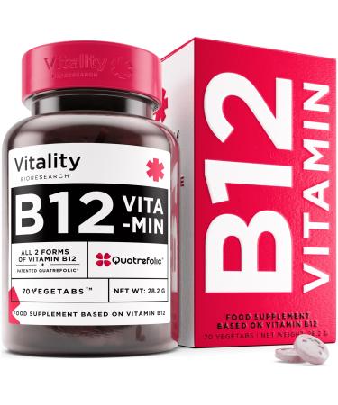 Vitamin B12 Tablets High Strength Methylcobalamin 1000mcg B12 Vitamins for Men & Women - Supports Metabolism Energy Boost Nerve Function & Memory Vegan B12 Supplement - 70 Tablets