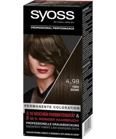 Syoss Color 4.98 Paris Brown - Permanent Hair Color (3 x 115ml) | Long-lasting Intensity & 70% Less Breakage - Buy Online on GoSupps.com