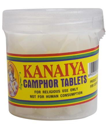 Camphor Tablets from India - 100 Grams - 32 Tablets - Kanaiya Brand by Marshal