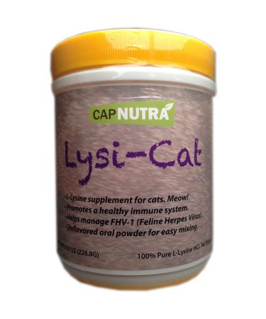 Lysi-Cat Lysine Supplement for Cats 8 oz. Canister 500 Servings Supports a Healthy Immune System Free Scoop Included!