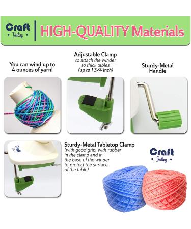 Craft Destiny Yarn Winder - Hand Operated Ball Winder 4 oz Capacity - Easy Setup & Use - Sturdy Metal Handle - Tabletop Clamp - Knitting Kit - Buy Online on GoSupps.com