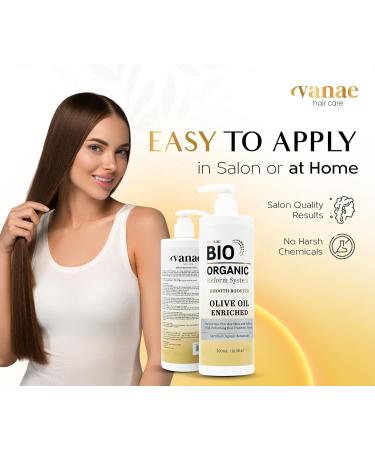 Vanae Bio Organic Smooth Booster - Natural Hair Smoothing Spray for Curly and Frizzy Hair - Organic Anti-Frizz Treatment with Argan Oil and Keratin for Frizz Control and Shine - 500ml - Buy Online on GoSupps.com