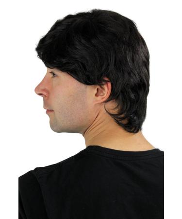 WIG ME UP GFW355A-2 Men's Black Short Hair Wig - Stylish Straight Parting for All Occasions - Buy Online on GoSupps.com