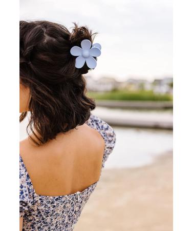 Matte Flower Hair Claw Clip for Women - Large Strong Holder for Thick Hair | Y2K Styling Accessory in Dark Multi-color - Buy Online on GoSupps.com