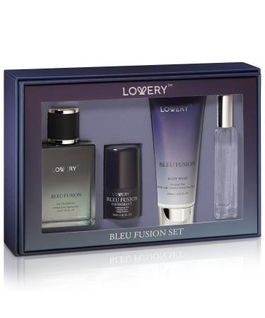 Blue Fusion Perfume for Men Mens Cologne Set 4 in 1 Perfume Set & Colognes Gift Set - 4 Piece Parfum Antiperspirant Deodorant Stick Body Lotion Cologne - Masculine Birthday Gifts Perfumes for Men - Buy Online on GoSupps.com