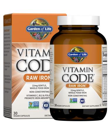 Garden of Life Vitamin Code RAW Iron 30 Vegan Capsules