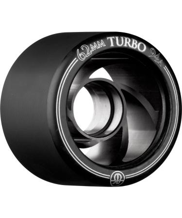 RollerBones Turbo 94A Speed/Derby Wheels with an Aluminum Hub (Set of 8) 62mm Black