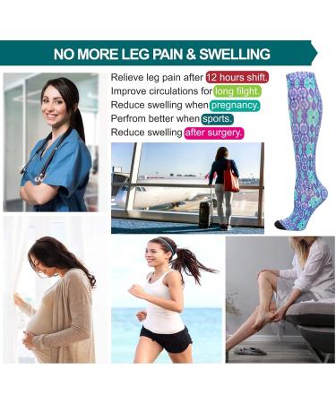 Compression Stockings for Men & Women | 20 30 mmHg | Ideal for Nurses Travel & Pregnancy | 3 Pairs Print Mix | X-Large - Buy Online on GoSupps.com
