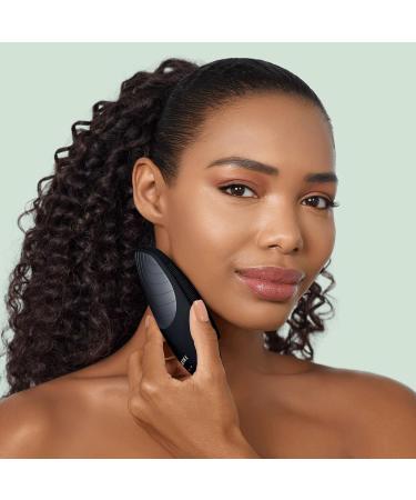 Geske SmartAppguided Sonic Thermo Facial Brush - 6 in 1 Heated Cleaning & Massage Device for Radiant Skin | Black Electric Facial Brush - Buy Online on GoSupps.com