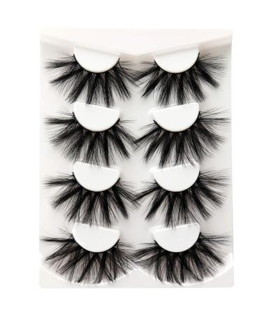 Losha 5D Faux Mink Lashes 25mm - 4 Pairs Pack | Dramatic Fluffy Volume False Eyelashes - Buy Online on GoSupps.com