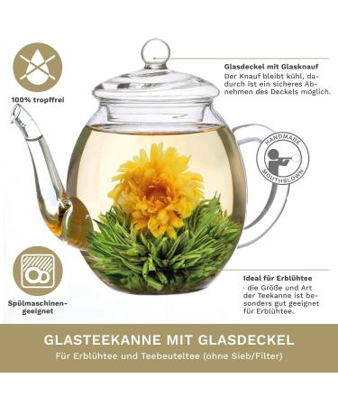 Creano Erbl hTee Wooden Decoration Box - Tea Flower Mix Gift Set with 6 Tea Roses & White Tea - Buy Online on GoSupps.com