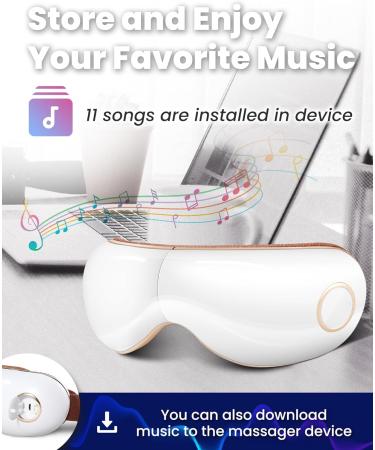 Premium Eye Massager with Heat - 5 Modes for Migraine Relief & Dry Eye Care | Vibration Temple Massager with Music - Perfect Relaxing Gift - Buy Online on GoSupps.com