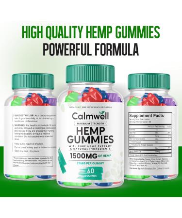 (3 Pack) Calmwell Hemp Gummies - Official Formula - Calmwell Gummies Extra Strength Maximum Performance Hemp Blend Calm Well Gummies Great Taste 25mg Per Gummy 1500mg Per Bottle New (180 Gummies) - Buy Online on GoSupps.com