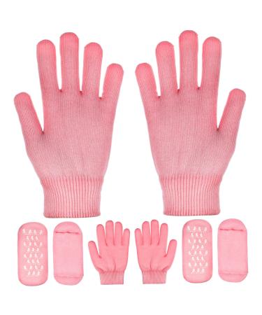 Beaupretty 2 Sets Spa Moisturizing Socks Foot Moisturizing Socks Moisturizing Hand Gloves Bath Gloves Cotton Gloves for Dry Hands Exfoliating Socks Gloves Moisturizing Foot Cover Care