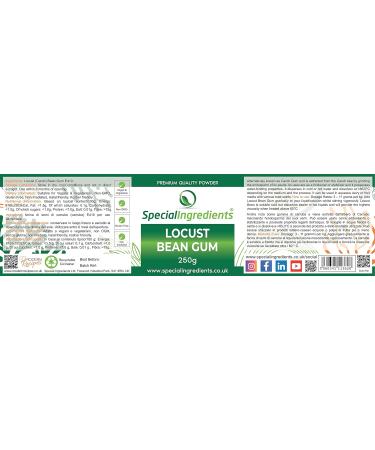 Premium Quality Locust Bean Gum Powder 250g - Vegan & Non-GMO - Gluten Free - Recyclable Container - Buy Online on GoSupps.com