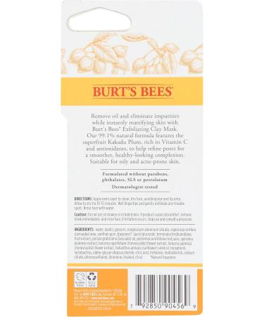 Burts Bees Exfoliating Clay Mask for Unisex 0.57 oz Mask Clear - Buy Online on GoSupps.com