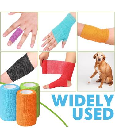 36 Pcs Self Adherent Bandage Wrap - Multicolored 4 Inch x 5 Yard - Breathable & Elastic Tape for Sports Wrist and Ankle - Buy Online on GoSupps.com