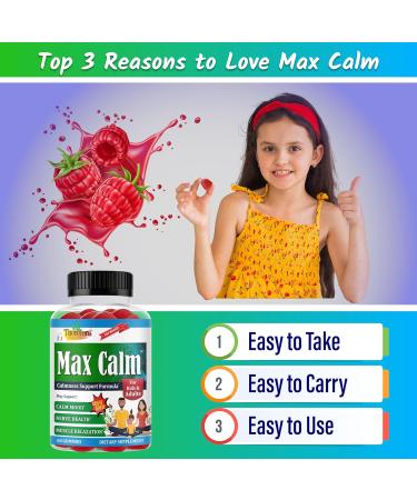 Max Calm Magnesium Gummies for Kids & Adults | Vegan Sugar Free Magnesium Citrate & Glycinate | Relaxation Stress Balance Sleep Support Muscle & Bone Health 60 Gummies - Buy Online on GoSupps.com