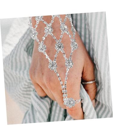CALLARON Hand Rings ring hand chains the circle hand ring accessories rhinestones finger cots chained jewelry one chain Wedding dress Bracelet Ring finger jewelry Korean diamond ring - Buy Online on GoSupps.com