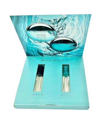 BVLGARI AQVA Pour Homme Men Sample EDT 1.5 ml / 0.05 Fl Oz Perfume Set (1 set of 2 vials)