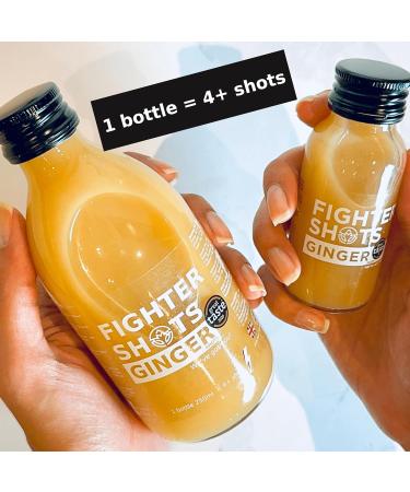 Fighter Shots Ginger Dosing Bottles (6x250ml/24+ Shots) | Immune Support & Energy Boost | 100% Natural Fresh Ginger Shots - Buy Online on GoSupps.com
