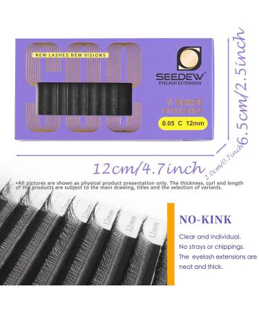 YY Lashes 0.05mm C/D Curl - 10/11/12mm Y Shape Eyelash Extensions | 2D 12 Rows Natural Soft Easy Application for Lash Artists - Salon Quality | International Shipping - Buy Online on GoSupps.com