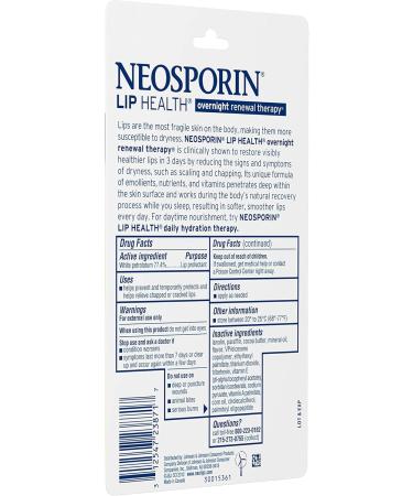 Neosporin Overnight Lip Health Renewal Therapy 0.27 oz - Moisturize & Heal Lips | Buy Internationally - Buy Online on GoSupps.com