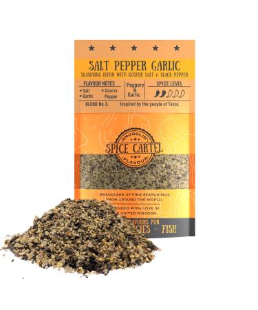 M lange d' pices sel poivre et ail Spice Cartel. Indispensable pour assaisonner et relever les viandes rouges et blanches. Sachet refermable de 100 g. Assaisonne plus de 3 kg de prot ines. M lange ar SPG - Sel Poivre Ail 100 Gramme