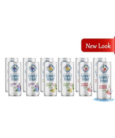 Sparkling ICE Superfruit Variety Pack - 12 Fl Oz Cans, Zero Sugar - Strawberry Dragonfruit Blueberry Acai Pear Lemonade | Pack Of 12 - Buy Online on GoSupps.com