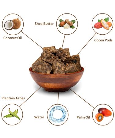 5 lbs Raw African Black Soap Bars from Ghana - 100% Pure Natural Acne Treatment for Eczema, Psoriasis, Dry Skin, Scars, Dark Spots, Pimples, Blackheads - Buy Online on GoSupps.com