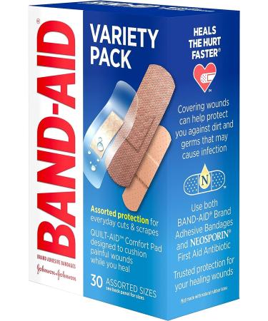 Band-Aid Clear, Tough, and Sport Bandages Family Variety Pack - 30 ct - Buy Online on GoSupps.com