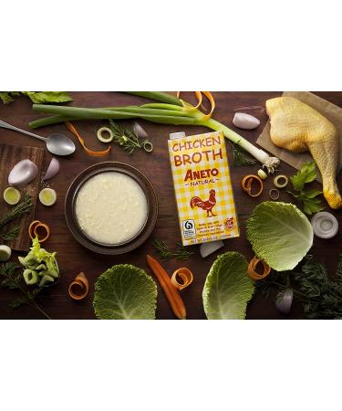 Aneto 100% Natural Chicken Broth 33.83oz (6 Pack) - Premium Quality Broth for Cooking and Soups - Buy Online on GoSupps.com